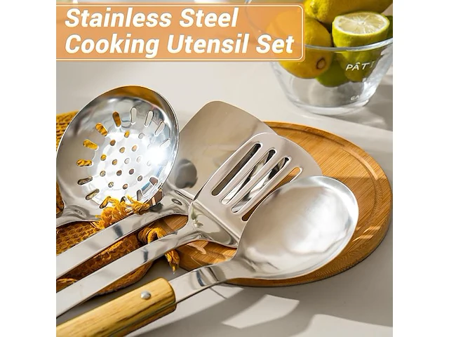 Fjnatinh wok spatel en lepel gereedschapsset - afbeelding 4 van  4