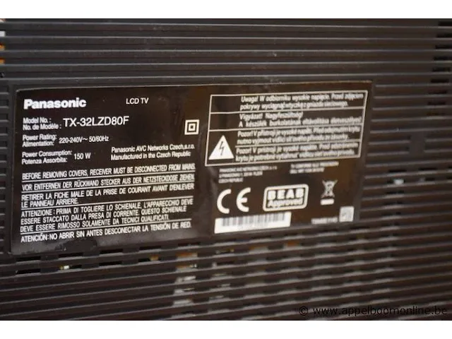 Flat tv panasonic, tx-32lzd80f, zonder kabels, zonder afstandsbediening, werking niet gekend - afbeelding 2 van  2