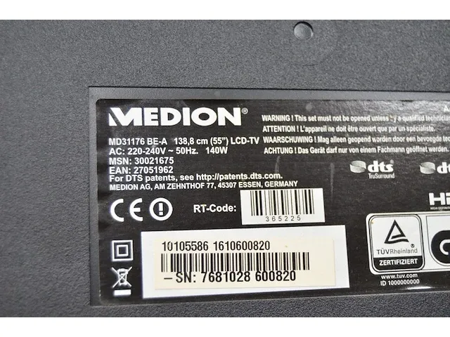 Flatscreen tv medion md31176be-a - afbeelding 7 van  7