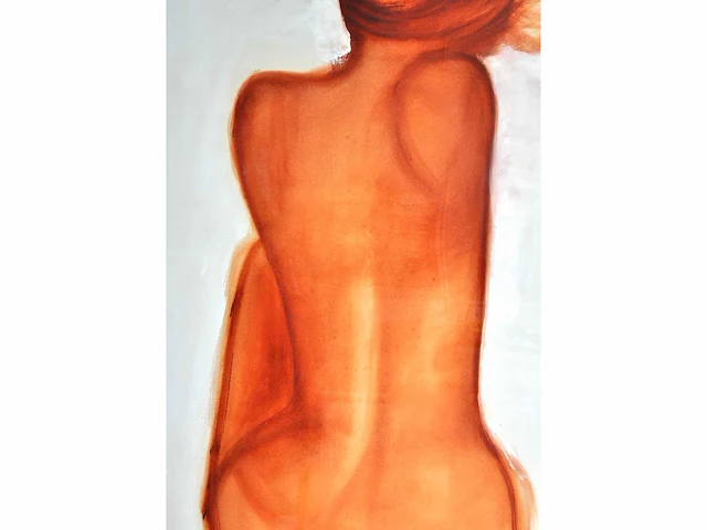 Flaure - ruggelings naakt - gemengde techniek op papier - afbeelding 5 van  8