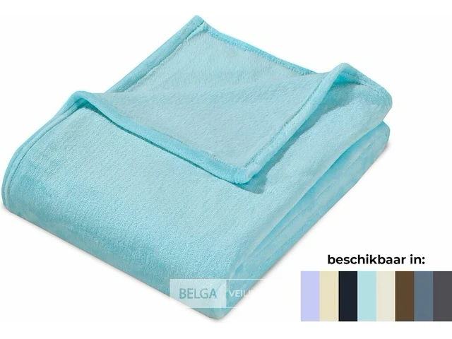 Fleece deken blauw - afbeelding 2 van  11