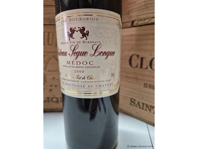 Fles chateau segue longue 2000, kasteelwijn - afbeelding 3 van  4