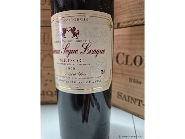 Fles chateau segue longue 2000, kasteelwijn - afbeelding 3 van  4