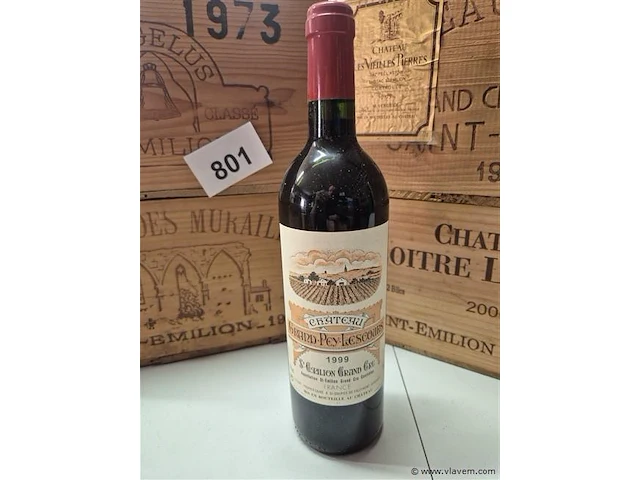 Fles grand-puy-lescours 1999, kasteelwijn - afbeelding 1 van  4