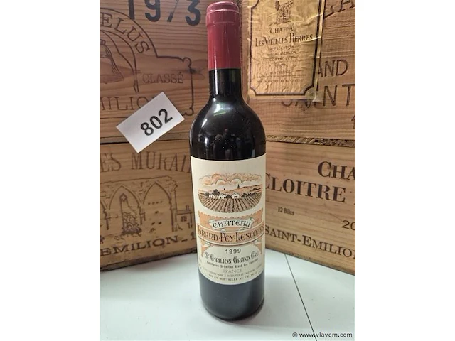 Fles grand-puy-lescours 1999, kasteelwijn - afbeelding 1 van  4