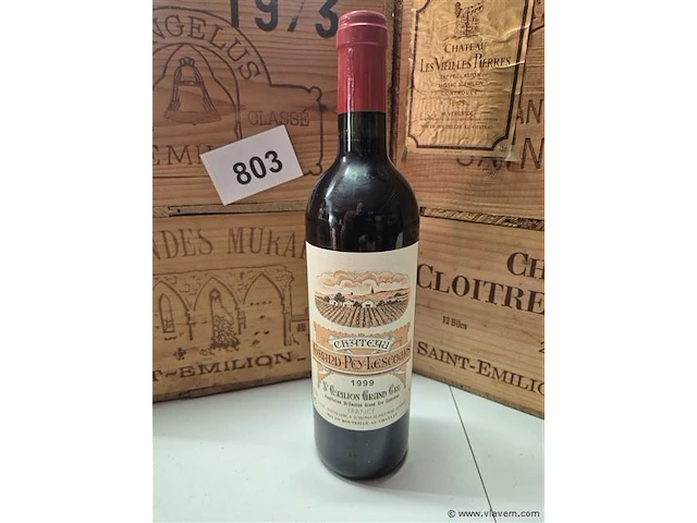 Fles grand-puy-lescours 1999, kasteelwijn - afbeelding 1 van  4