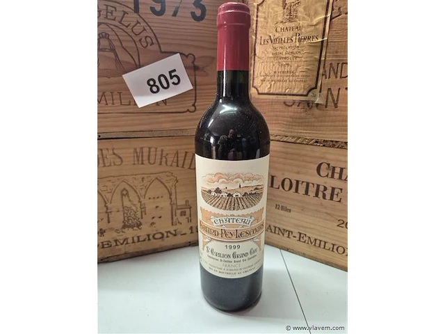 Fles grand-puy-lescours 1999, kasteelwijn - afbeelding 1 van  4