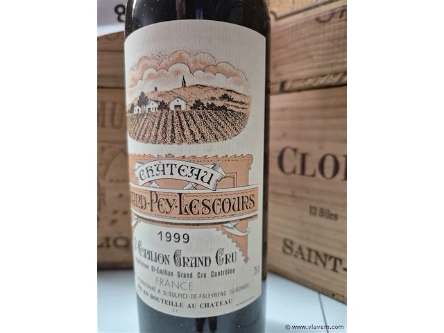 Fles grand-puy-lescours 1999, kasteelwijn - afbeelding 3 van  4