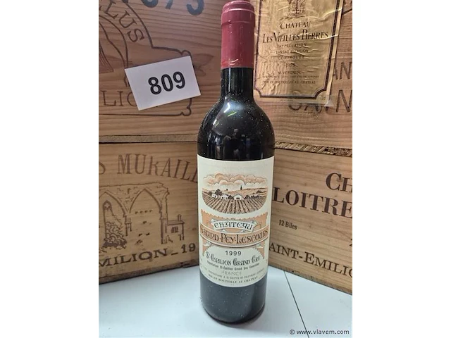 Fles grand-puy-lescours 1999, kasteelwijn - afbeelding 1 van  4