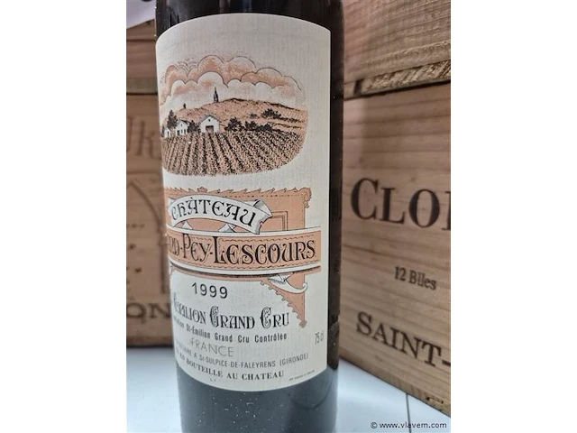 Fles grand-puy-lescours 1999, kasteelwijn - afbeelding 3 van  4