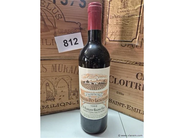 Fles grand-puy-lescours 1999, kasteelwijn - afbeelding 1 van  4