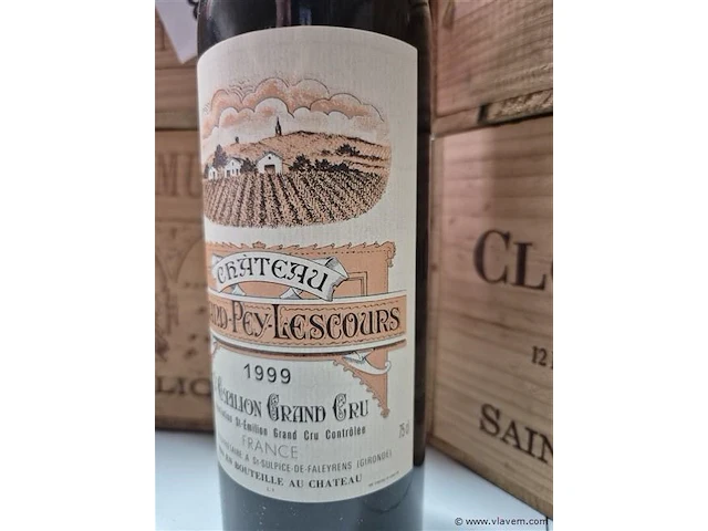 Fles grand-puy-lescours 1999, kasteelwijn - afbeelding 3 van  4
