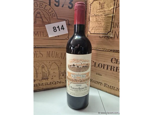 Fles grand-puy-lescours 1999, kasteelwijn - afbeelding 1 van  4
