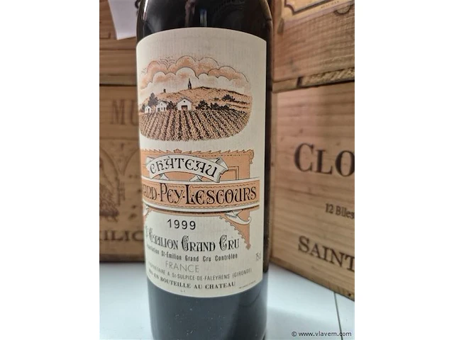 Fles grand-puy-lescours 1999, kasteelwijn - afbeelding 3 van  4