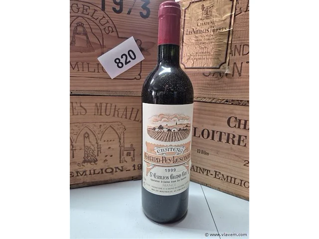 Fles grand-puy-lescours 1999, kasteelwijn - afbeelding 1 van  4