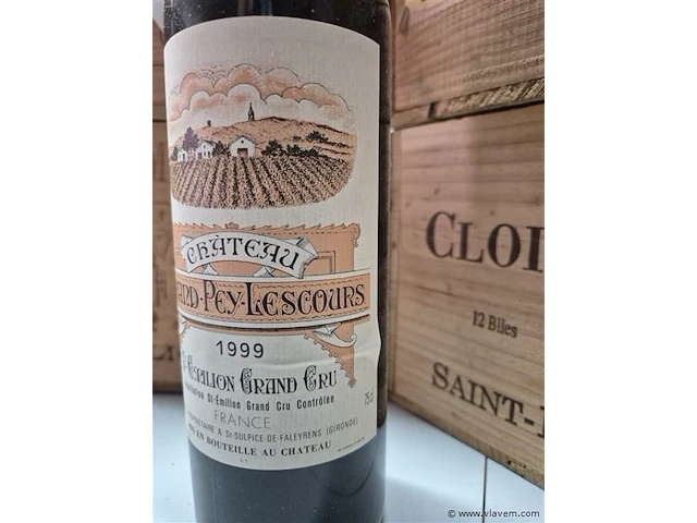 Fles grand-puy-lescours 1999, kasteelwijn - afbeelding 3 van  4