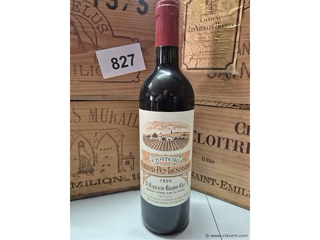Fles grand-puy-lescours 1999, kasteelwijn - afbeelding 1 van  4