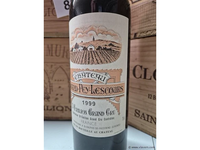 Fles grand-puy-lescours 1999, kasteelwijn - afbeelding 3 van  4