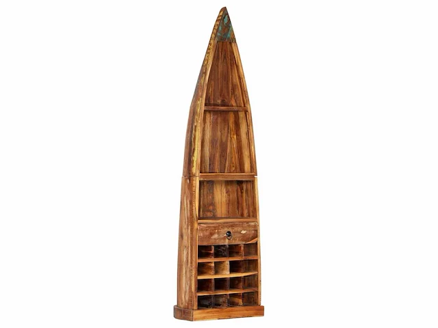 Flessenrek 50 x 40 x 180 cm massief mangohout - levering enkel in belgië - afbeelding 1 van  7