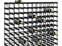 Flessenrek voor 120 flessen - zwart grenen - afbeelding 1 van  6