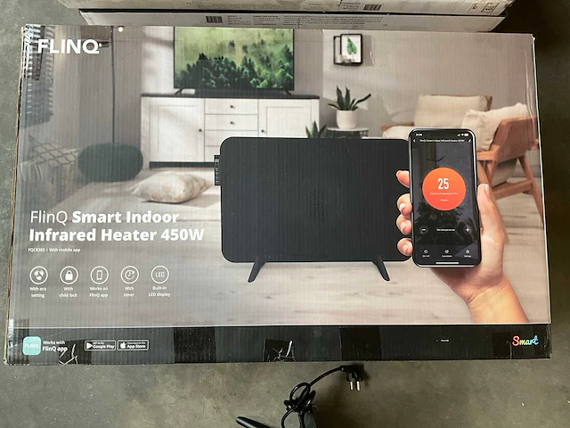Flinq smart infrarood verwarming zwart (8x) - afbeelding 7 van  8