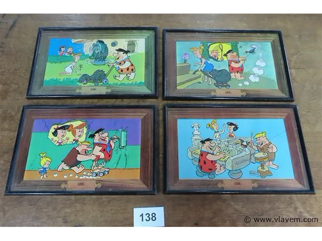 Flinstones hanna barbera kaders 4 stuks - afbeelding 1 van  4