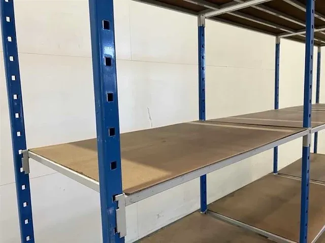 Flip legbordstelling lengte 3040 mm, hoogte 2000 mm ,diepte 600 mm 4 niveau blauwe stijl, occasie - afbeelding 3 van  4
