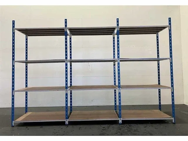 Flip legbordstelling lengte 3040 mm, hoogte 2000 mm ,diepte 600 mm 4 niveau blauwe stijl, occasie - afbeelding 4 van  4
