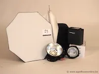 Flits elinchrome elb500ttl, toorts, extra batterij, papraplu en soft box 40x40 - afbeelding 1 van  1
