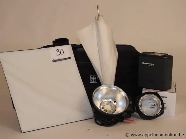 Flits elinchrome elb500ttl, toorts, extra batterij, papraplu en soft box octa 57 - afbeelding 1 van  1