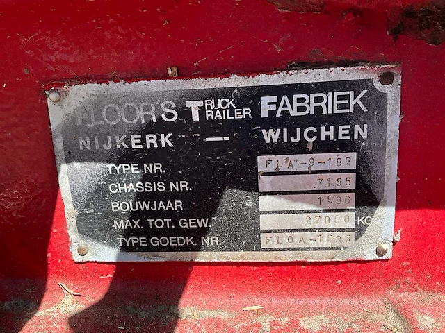 Floor's - 1986 - landbouw aanhanger kipper 3-asser ca. 35m3 - afbeelding 24 van  30