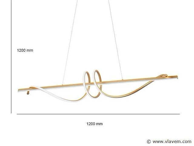 Flow led design armatuur goud - afbeelding 6 van  9