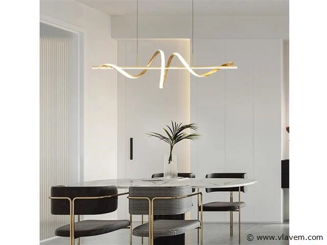 Flow led design armatuur goud - afbeelding 3 van  9