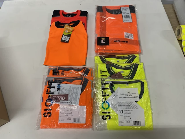 Fluo t-shirt oranje & geel - 20st - afbeelding 1 van  7