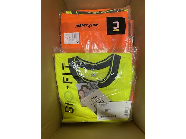 Fluo t-shirt oranje & geel - 20st - afbeelding 6 van  7
