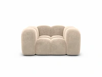 Fluwelen fauteuil - crème - afbeelding 4 van  8
