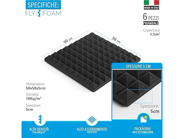 Flyfoam akoestisch schuim (6 stuks) - afbeelding 1 van  3