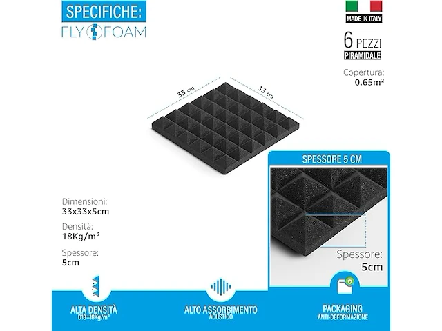 Flyfoam akoestisch schuim (6 stuks) - afbeelding 2 van  5