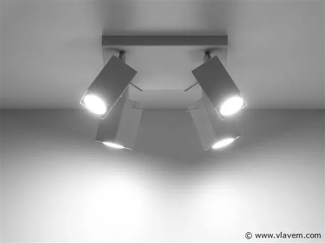 Focus square quad 4 plafond armatuur wit - afbeelding 2 van  2