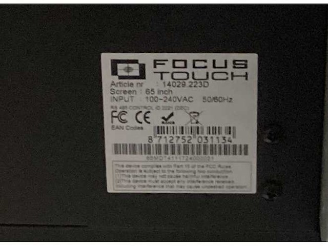 Focus touch - 14029.223d - presentatiescherm touchscreen 65 inch - afbeelding 7 van  7