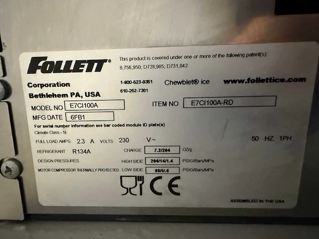 Follet - e7ci100a - instant chewblet ijs dispenser - afbeelding 4 van  4