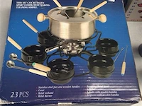 Fondueset + vorkjes en lepeltjes - afbeelding 1 van  3