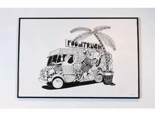 Foodtruck zeer grote lithografie op slechts 10 exemplaren - afbeelding 1 van  2