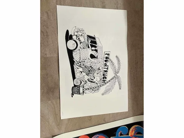 Foodtruck zeer grote lithografie op slechts 10 exemplaren - afbeelding 2 van  2
