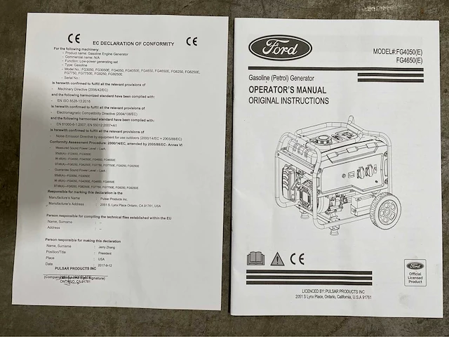 Ford fg4050 benzine stroomgenerator - afbeelding 13 van  15