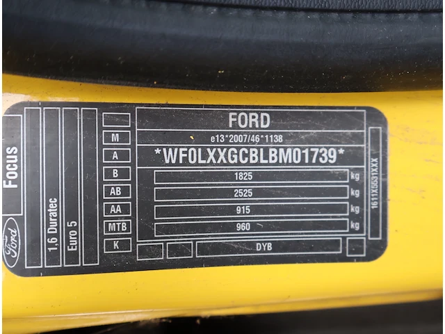 Ford focus – wf0lxxgcblbm01739 – 2012 - afbeelding 5 van  15