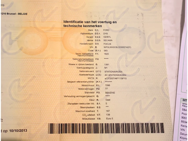 Ford focus – wf0lxxgcbldc63214 – 2013 - afbeelding 7 van  16