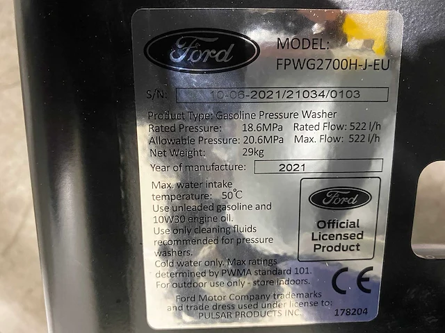 Ford fpwg2700 hogedrukreiniger - afbeelding 10 van  11