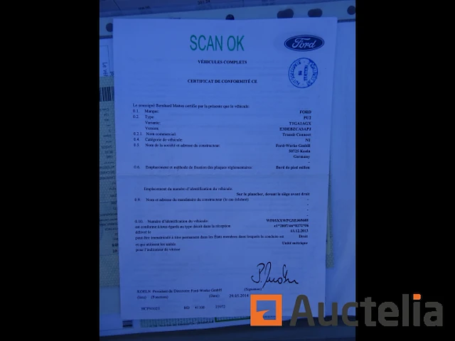 Ford transit pick-up vrachtwagen (2014-168496 km-vin:wf0sxxwpgsej65608) - afbeelding 9 van  18