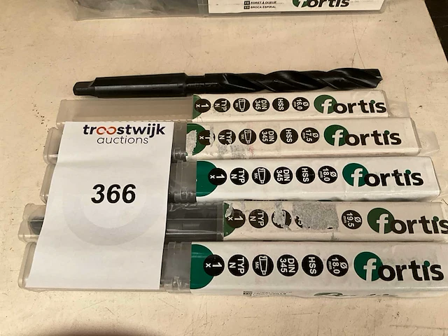 Fortis. n 3. 3,45 din. mk. hss boren,16/17.5/18/18,5/19 mm. (5x) - afbeelding 1 van  1
